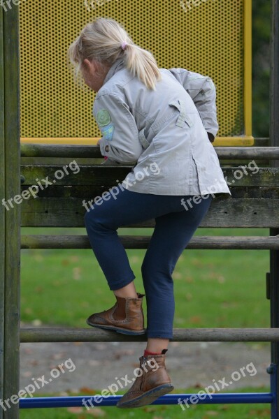 People Child Girl Climbing Children's Playground