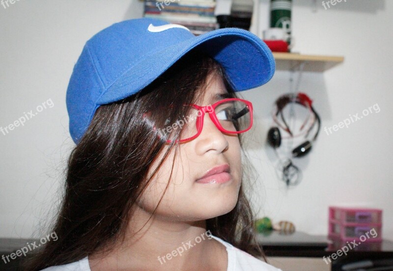 Girl Cap Glasses Free Photos