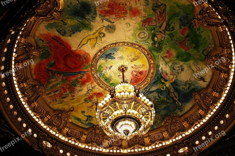 The Paris Opera Opera Garnier Chagall Chandelier Painted Ceiling