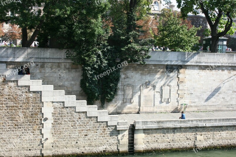 Quay Of The River Seine Paris Steps Ladder Free Photos