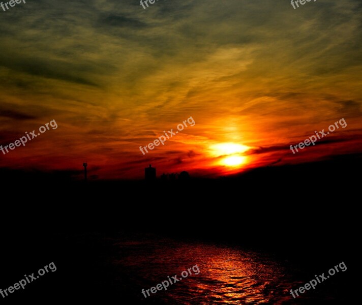 Sunset Sun Sky Cloud Water