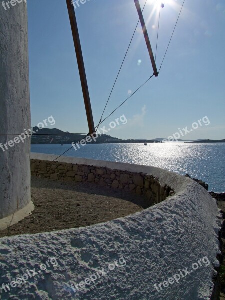 Windmill Sea Mykonos Greece Greek Island