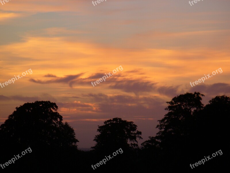 Sunset Nature Evening Sky Landscape Afterglow