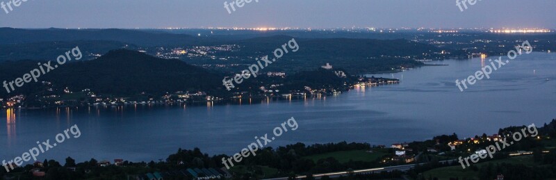 Lago Maggiore Lake Italy Night Lights