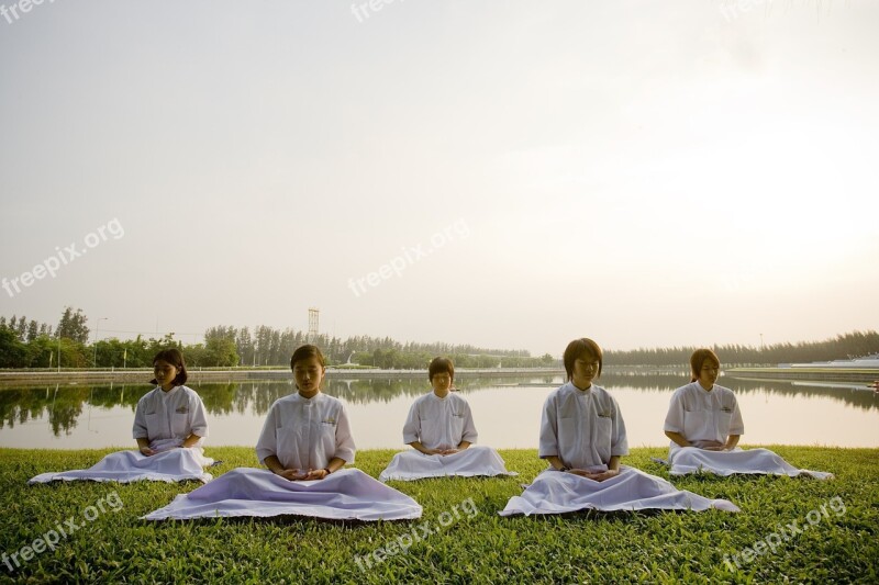 Meditate Children School Buddhists Camp