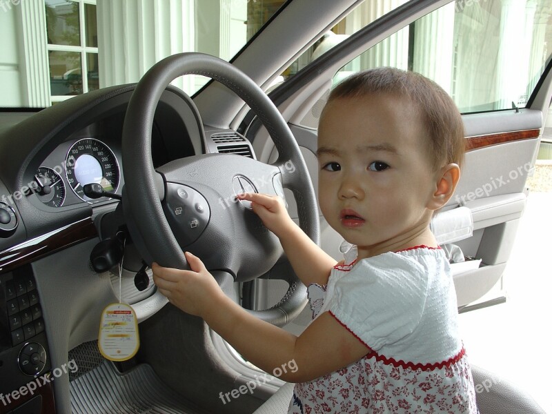 Child Car Thailand Asia Driving