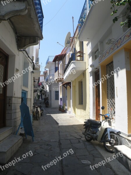 Greece Street Houses Shading Free Photos