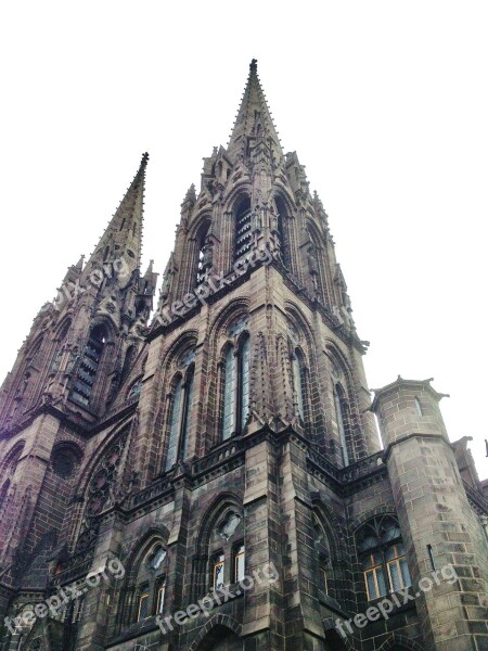 Clermont-ferrand Cathedral Black Stones Architecture