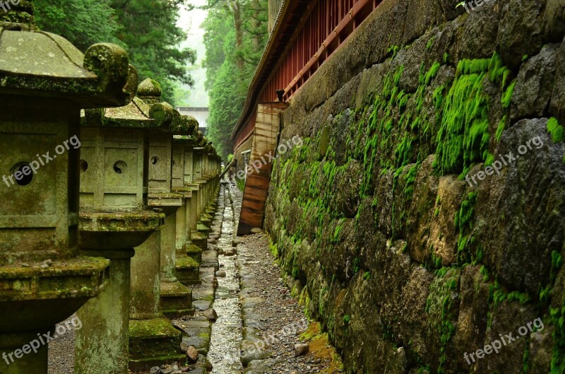 Toshogu Shrine Stone Lanterns Sunlight Free Photos