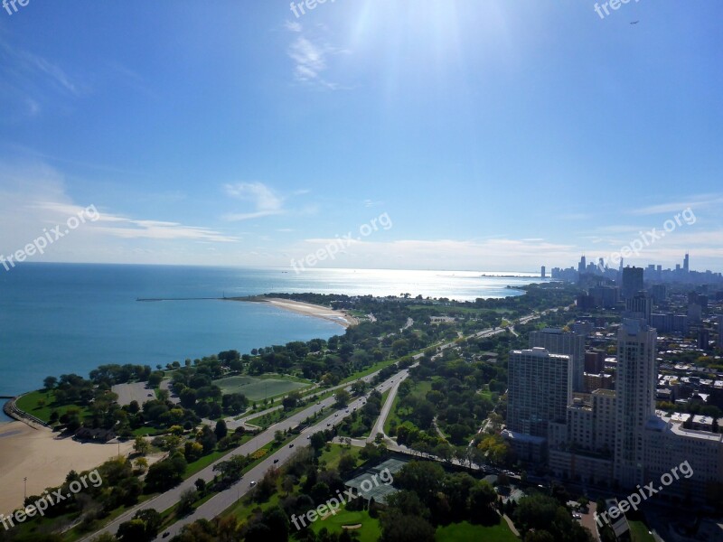 Lake Michigan Chicago Skyline Lake Shore Free Photos