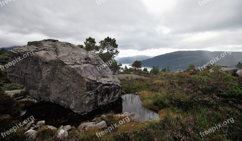 Norway Fjord Mountain Landscape Water