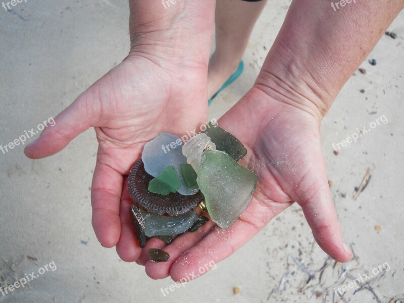 Broken Glass Beach Glass Broken Hands