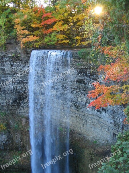 Waterfall Autumn Fall Stream Forest