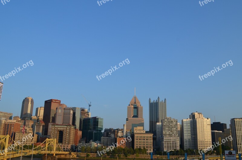 Pittsburgh Cityscape Bridge Downtown Pennsylvania