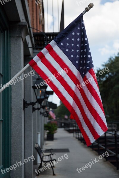 Usa Flag Georgia Building America