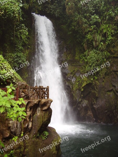 Waterfall Costa Rica Rainforest National Park Jungle