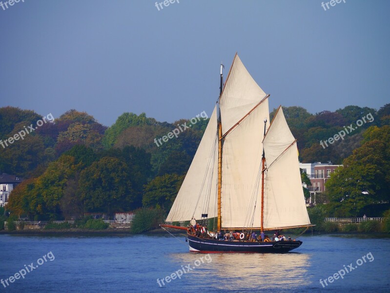 Sailing Vessel Zweimaster Nostalgia Elbe Boat