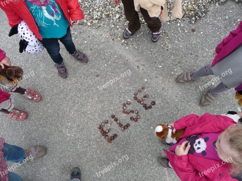 Play Autumn Chestnut Children Group