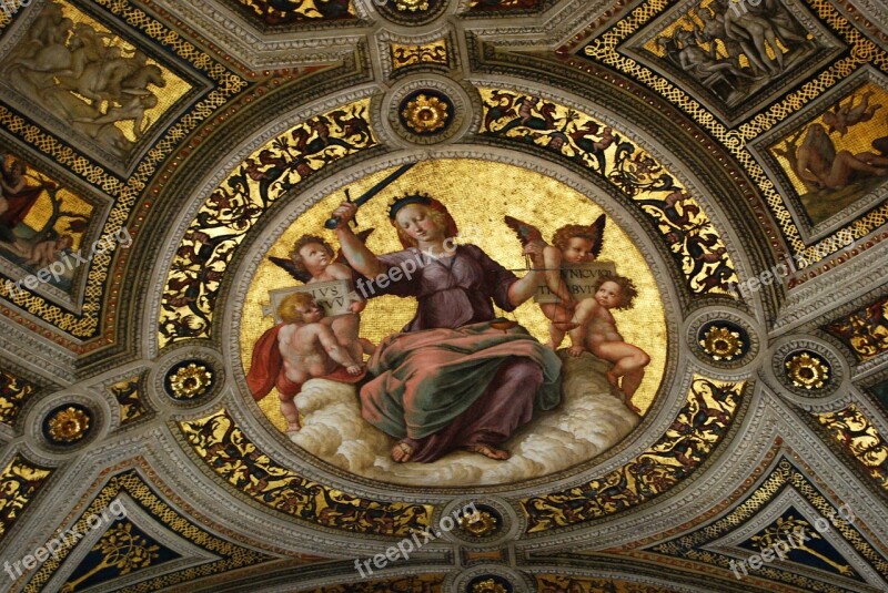 Fresco Vatican Ceiling Angels Vatican Museums