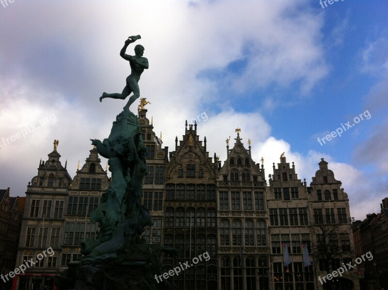 Belgium Antwerp Sculpture Architecture Sky