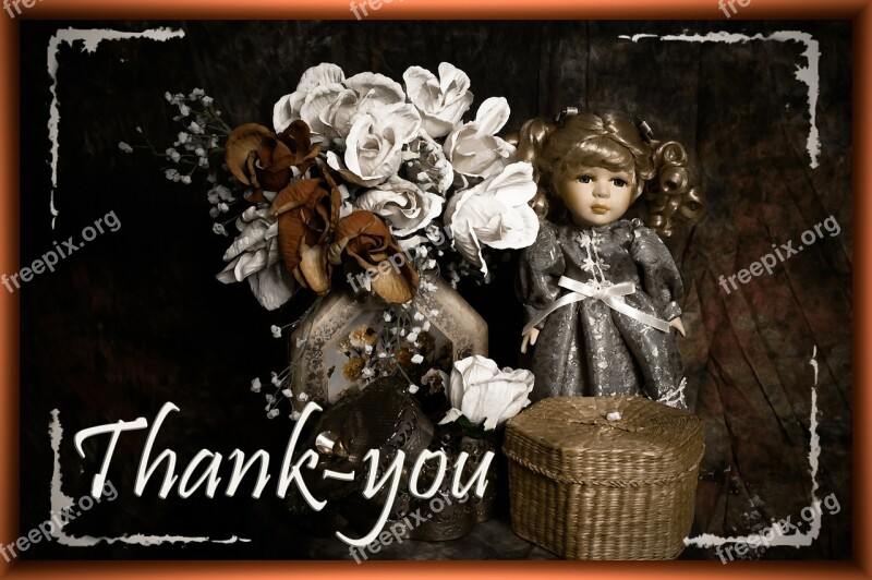 Thank You Greeting Doll Composition Free Photos