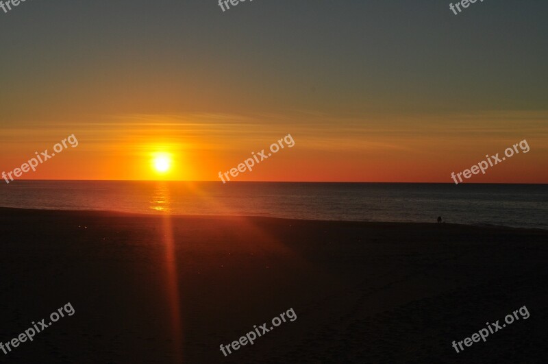 Sunset Beach Sky Mar Landscape