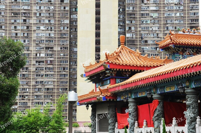 Hong Kong City Big City Structures Architecture