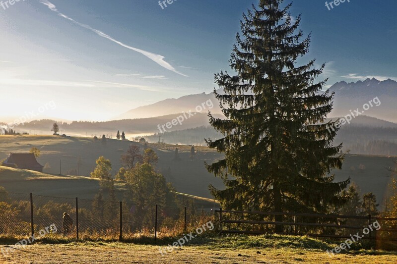 Dawn Sunrise Nature Landscape Morning