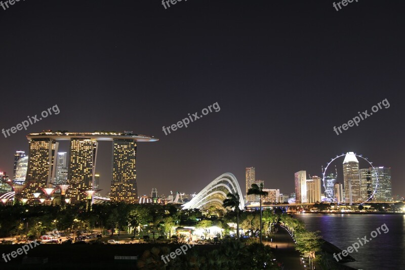 Singapore Night Dark Light Structure