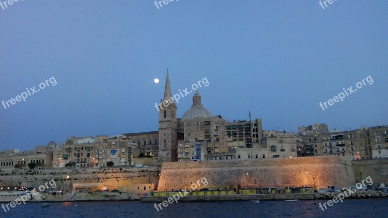 Valletta Evening Malta Moon Maltese