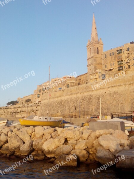 Valletta Malta Pier Harbour Boat