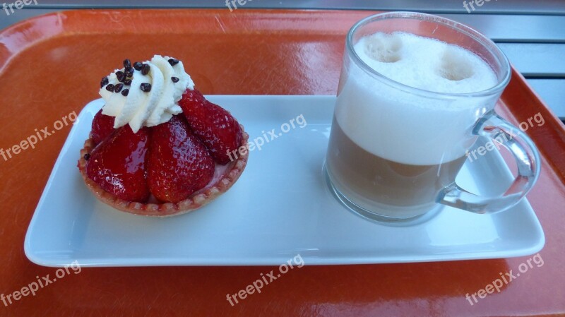 Strawberry Shortcake Tart Dessert Cappuccino Cream