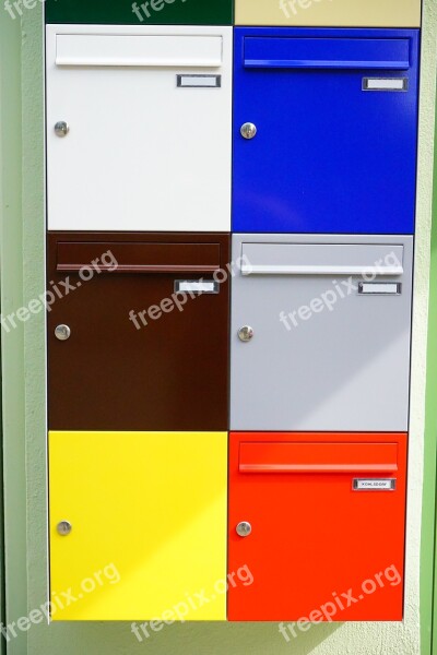 Letter Boxes Colorful Color Post House Number