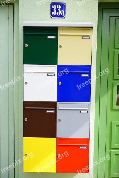 Letter Boxes Colorful Color Post House Number