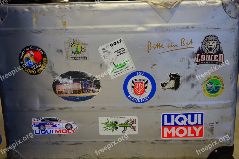 Luggage Metal Case Used Sticker Glued