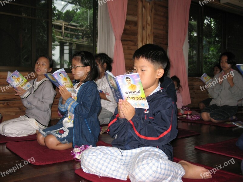 School Children Learning Buddhism Buddhists