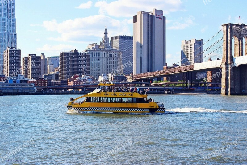 New York Water Taxi Boat Water City