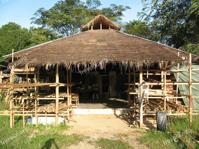 Hut Bamboo Home Shed Shack