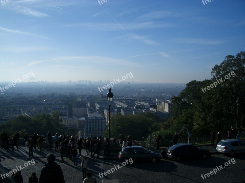 Paris Mont Martre Distant View Outlook Viewpoint