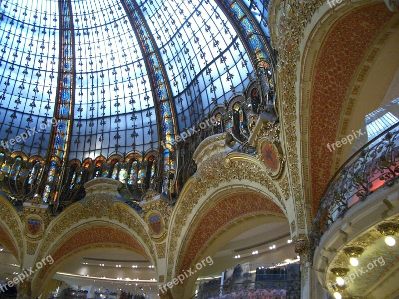 Glass Dome Gallery Lafayette Lafayette Ceiling View Paris