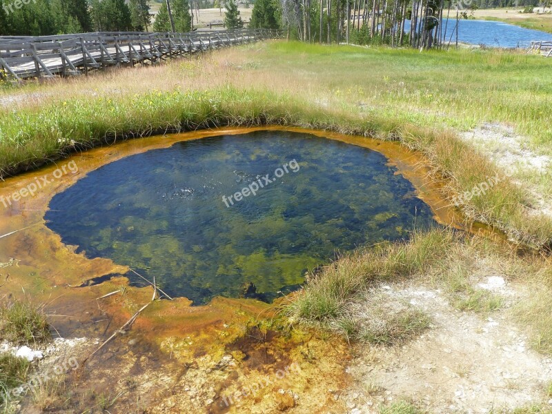 Yellowstone National Park Geyser Crater Nature Water