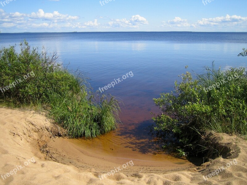 In Oulu Lake Summer Vacation Beach Landscape Photo Finnish