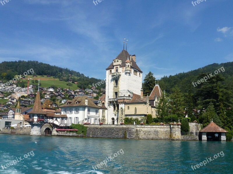 Schloss Oberhofen Bernese Oberland Lake Scenic Switzerland