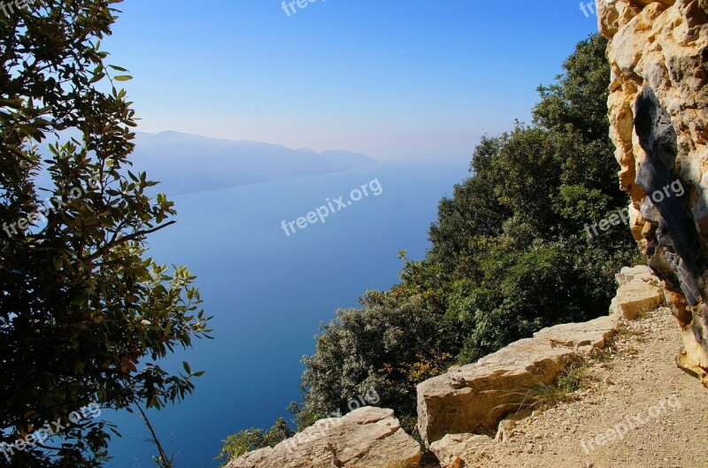 Garda Lake Italy Landscape Montecastello Mountain Views