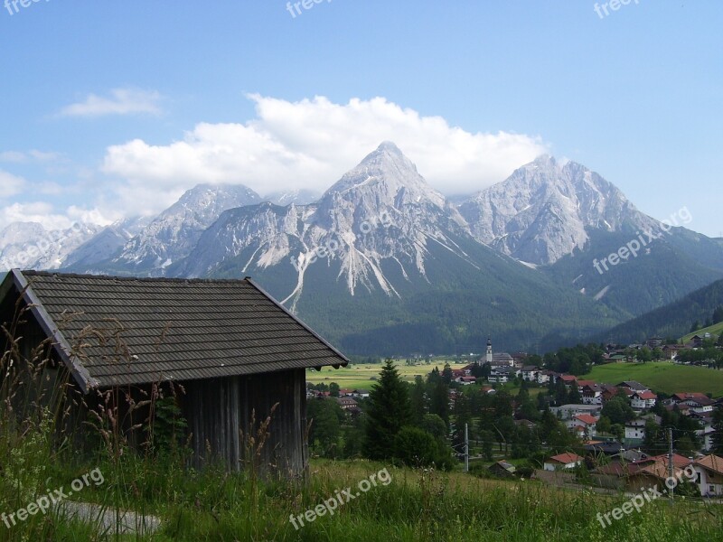 Sonnespitze The Alps Mountains Landscape Wetterstein