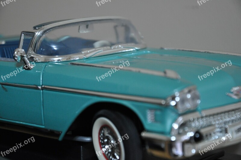 Toy Car Cadillac Acquamarine Classic Car Oldtimer