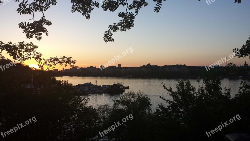 Sunset Lake Calm Landscape Scenery