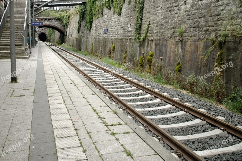 Railway Station Track Rails Train Platform