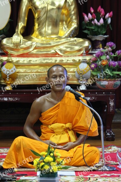 Buddhist Monk Meditation Religious Rite