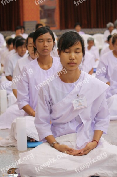 Observe Religious Precepts Rite In Thai